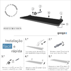 Prateleira Reta Em Vidro Kit 3 Peças Slim 520ls3 Grego Metal