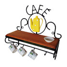 Prateleira Rústica Café Estilizada Bule Amarelo