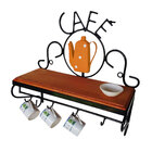 Prateleira Rústica Café Estilizada Bule Laranja