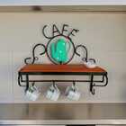 Prateleira Rústica Café Estilizada Bule Verde