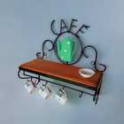 Prateleira Rústica Café Estilizada Bule Verde