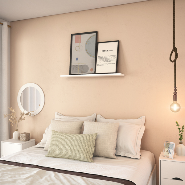 Prateleira sem Suporte 90x20cm Madeira Branca Luciane