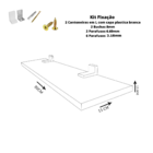 Prateleira Simples Preta 80x15 Cm Com Suporte Em Mdf