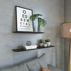 Prateleira Suporte Embutido Preta 90x20cm Slim Spaceo