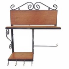 Prateleira Suporte Ferro E Madeira Para Cozinha  Porta Condim