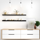 Prateleira Suporte Invisível Retangular 25x60cm Preto MDP Bemfixa