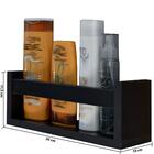 Prateleira Suporte Para Banheiro Lavabo Preta 2 Peça