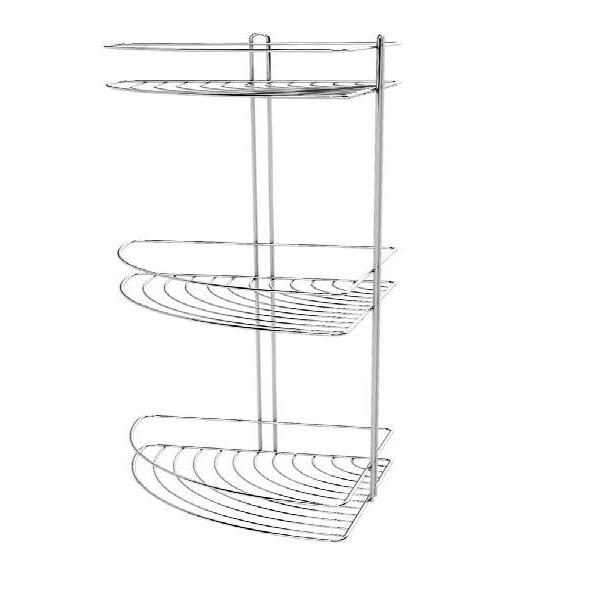 Prateleira Suporte Porta Shampoo Canto Triplo Cromado Stolf