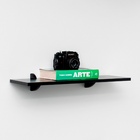 Prateleira Suporte Visível Retangular 20x60cm Preto MDP Bemfixa