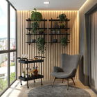 Prateleira Suspensa Connect Design Contemporâneo  Preto Fosco