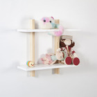 Prateleira Suspensa Dupla Com Suporte Pinus E Mdf Branco