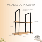 Prateleira Suspensa Estilo Industrial Nicho Cozinha Aurora Co