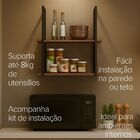 Prateleira Suspensa Estilo Industrial Nicho Cozinha Aurora De