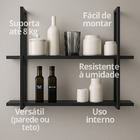 Prateleira Suspensa Estilo Industrial Nicho Cozinha Aurora Pr