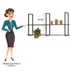 Prateleira Suspensa Industrial Stela 136cm Demolição Preto Bn