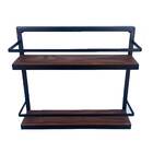 Prateleira Suspensa Parede Dupla Cozinha Multiuso Ferro Madei