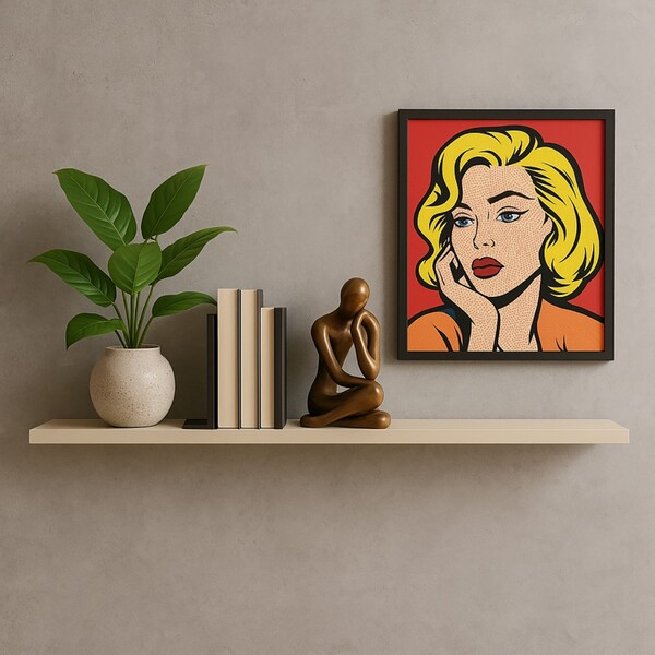 Prateleira Suspensa Uno Line P/decoração De Ambientes Sala De