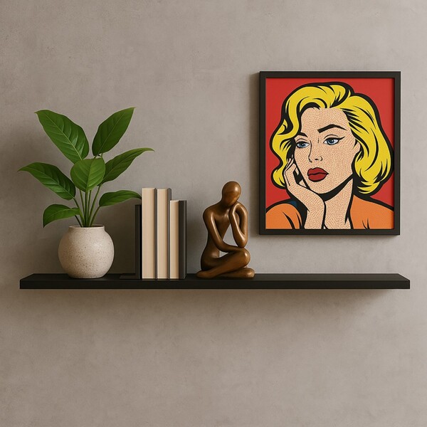 Prateleira Suspensa Uno Line P/decoração De Ambientes Sala De