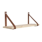 Prateleira Tiras Couro 60x20cm Pinus Dicarlo