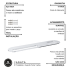Prateleira Tripla Aço Inox Branco Fosco Agata