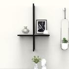 Prateleira Tubular Colméia Preto Com Vidro Lilies Móveis