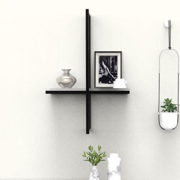 Prateleira Tubular Colméia Preto Com Vidro Lilies Móveis