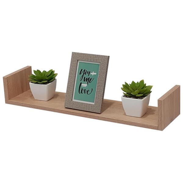 Prateleira U 100 X 15cm Carvalho Suporte Invisível