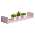 Prateleira U 100 X 15cm Rosa Claro Suporte Invisível
