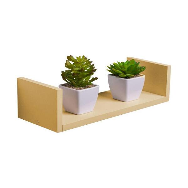 Prateleira U 30 X 10cm Bege Claro Suporte Invisível