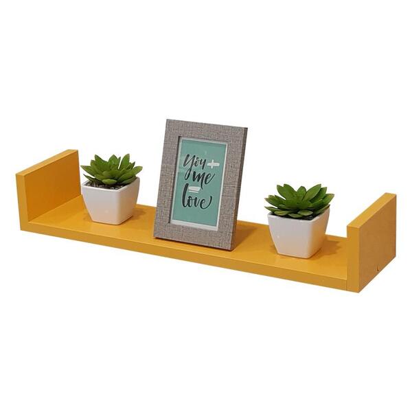 Prateleira U 60 X 20cm Amarela Suporte Invisível