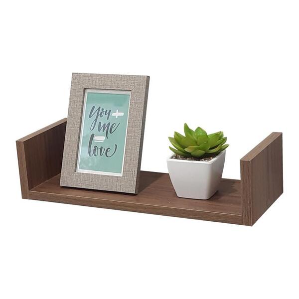 Prateleira U 60 X 25cm Nogal Suporte Invisível