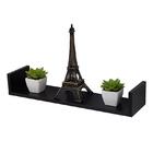 Prateleira U 80 X 15cm Preto Suporte Invisivel