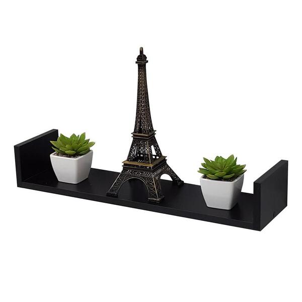 Prateleira U 80 X 15cm Preto Suporte Invisivel