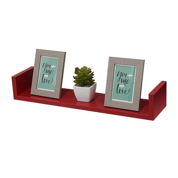 Prateleira U 90 X 20cm Vermelha Suporte Invisível