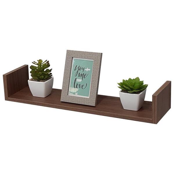 Prateleira U 90 X 25cm Nogal Suporte Invisível