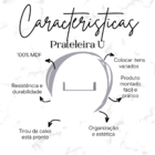 Prateleira U Nicho Decorativa Multiuso 100% Mdf Plancasa Azul