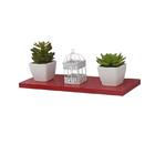 Prateleira Vermelha 60x20cm Com Suporte Invisível