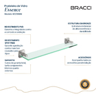 Prateleira Vidro Essence Aço Escovado