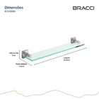 Prateleira Vidro Essence Aço Escovado