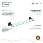 Prateleira Vidro Essence Aço Preto
