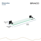 Prateleira Vidro Essence Aço Preto