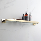 Prateleira Vidro Parede De Banheiro Porta Shampoo Dourado