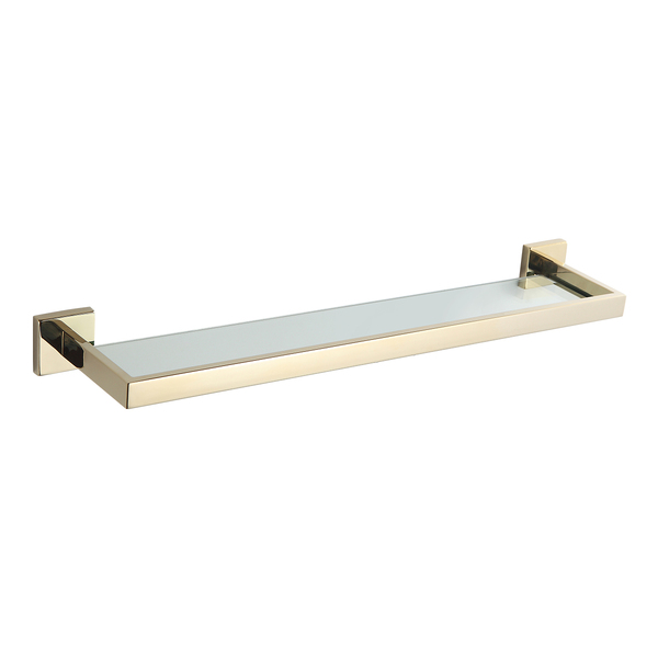 Prateleira Vidro Parede De Banheiro Porta Shampoo Dourado