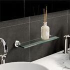 Prateleira Vidro Porta Shampoo Suporte Metal Escovado Atenas