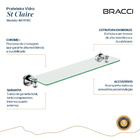 Prateleira Vidro St. Claire Cromado