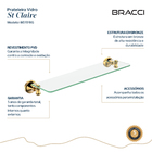 Prateleira Vidro St. Claire Dourado
