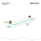 Prateleira Vidro Vercci Rose Escovado