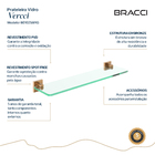 Prateleira Vidro Vercci Rose Escovado