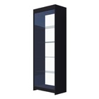 Prateleira Vidro Vitrine Preto 185x64x32cm - Deep