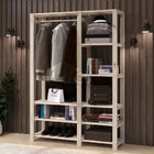 Prateleiras Em Madeira Com Arara Para Roupas Estante Loja